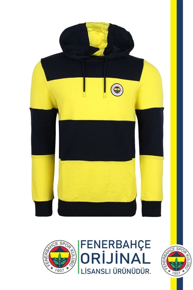 Fenerbahçe Orijinal Lisanslı Sarı Lacivert Kapüşonlu Sweat ürün görseli 1