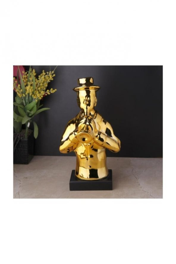 Roy Kıng Parlak Altın Obje 11*9*27 cm ürün görseli 1
