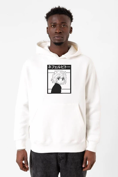 Hunter x Hunter Anime Neferpitou Beyaz Erkek 3ip Kapşonlu Sweatshirt ürün görseli 1