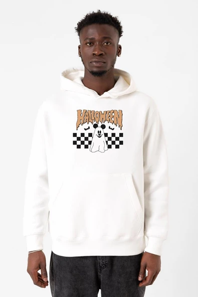 Halloween Mickey Ghost Beyaz Erkek 3ip Kapşonlu Sweatshirt ürün görseli 1