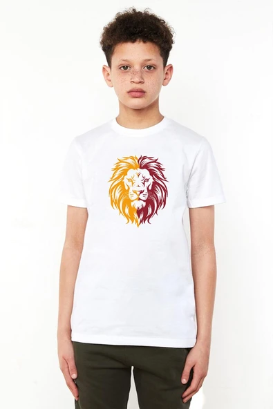 Sarı Kırmızı Leon Beyaz Çocuk Bisikletyaka Tshirt ürün görseli 1