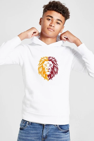 Sarı Kırmızı Leon Beyaz Çocuk 3ip Kapşonlu  Sweatshirt ürün görseli 1
