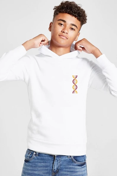 Sarı Kırmızı Dna Beyaz Çocuk 3ip Kapşonlu  Sweatshirt ürün görseli 1
