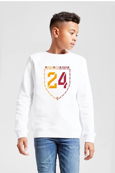 24 Şampiyonluk Beyaz Çocuk 2ip Sweatshirt ürün görseli 1