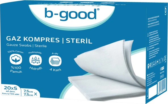 B-Good Gaz Kompres 7,5 x 7,5 cm 100'lü ürün görseli 1