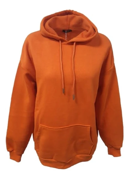 Z&M Fashion Z00728 Kadın Oversize Kapüşonlu Üç İplik Sweatshirt ürün görseli 1