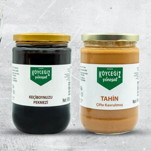 Kb Köyceğiz Yöresel Çifte Kavrulmuş Tahin 600 G Cam Kavanoz + Köyceğiz Yöresel Keçiboynuzu Pekmezi 800 G ürün görseli 1