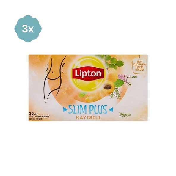 Lipton Slim Plus Kayısılı 20'li 3 Paket ürün görseli 1
