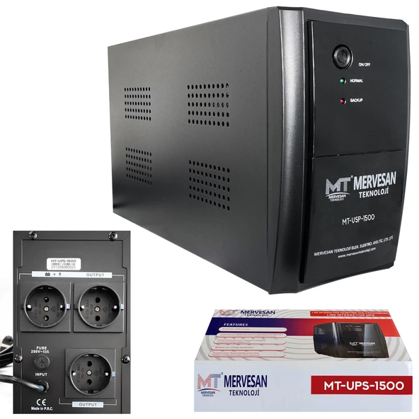 UPS KESİNTİSİZ GÜÇ KAYNAĞI LİNE İNTERAKTİF 900W MERVESAN MT-UPS-1500 ürün görseli 1