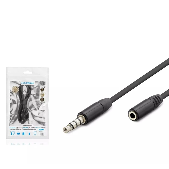 KULAKLIK UZATMA KABLOSU 3.5MM ERKEK DİŞİ 1.2MT HADRON HDX-1012 (SKT-90) ürün görseli 1