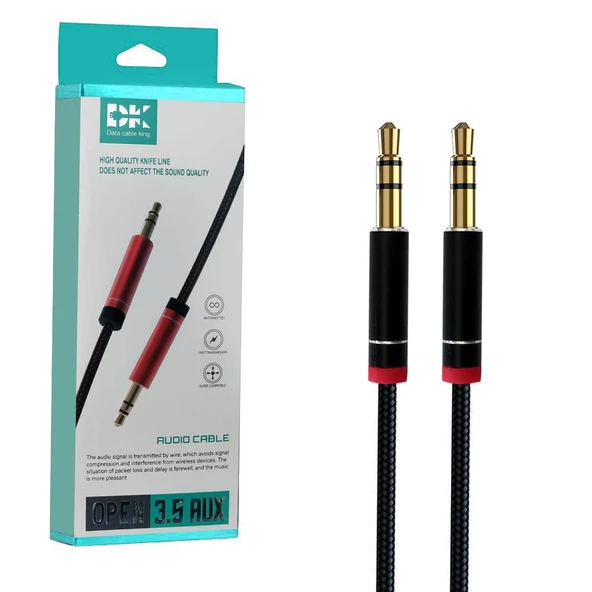AUX KABLOSU 3.5MM HASIR 1.2MT ESCOM XF-32 ürün görseli 1