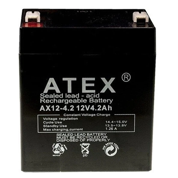 ATEX Kuru Akü 12V 4.2Ah (9X7X10cm) ürün görseli 1