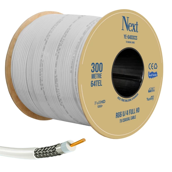 NEXT YE-6403 Anten Kablosu Rg6 U4 64 Tel 300 Metre ürün görseli 1