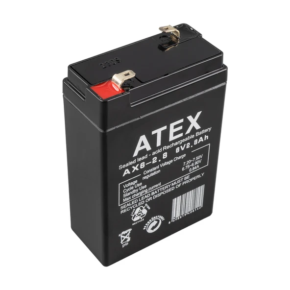 ATEX Kuru Akü 6V 2.8Ah (6.5X9.5X3.5cm) ürün görseli 1