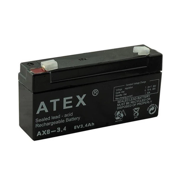 AKÜ 6V 3.4A YATIK (12.5X6X3CM) ATEX AX6-3.4 ürün görseli 1