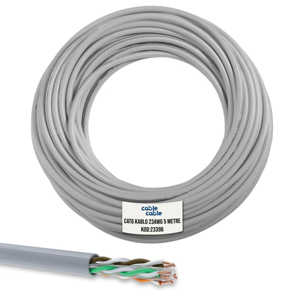 Cat6 Kablo 23Awg 0.51mm 5 Metre ürün görseli 1