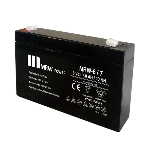 MRW Kuru Akü 6V 7Ah (15X9.5X3.5cm) ürün görseli 1