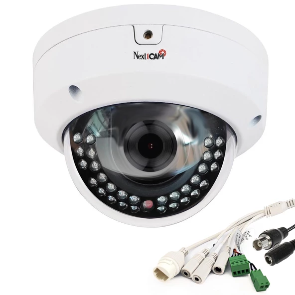 NEXTCAM YE-IP20000DVL Poe Dome Ip Kamera 2mp 2.8mm 12mm Metal İç Mekan ürün görseli 1