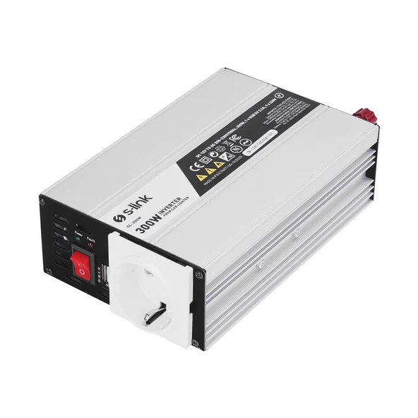 S-LİNK SL-300W Çakmak Power İnverter 12V 300W ürün görseli 1