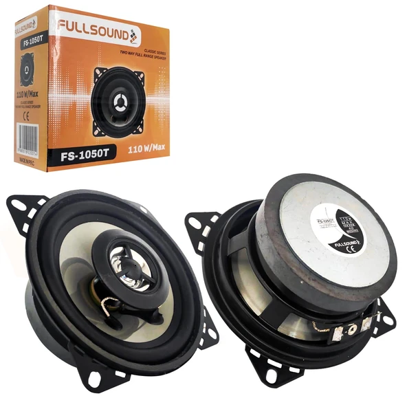 FULLSOUND FS-1050T Oto Hoparlör 10cm 100 Watt Tweeterli 1 Adet ürün görseli 1