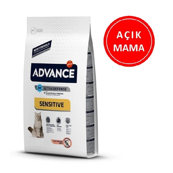 Advance Sensitive Somonlu Kedi Maması 1 Kg AÇIK ürün görseli 1