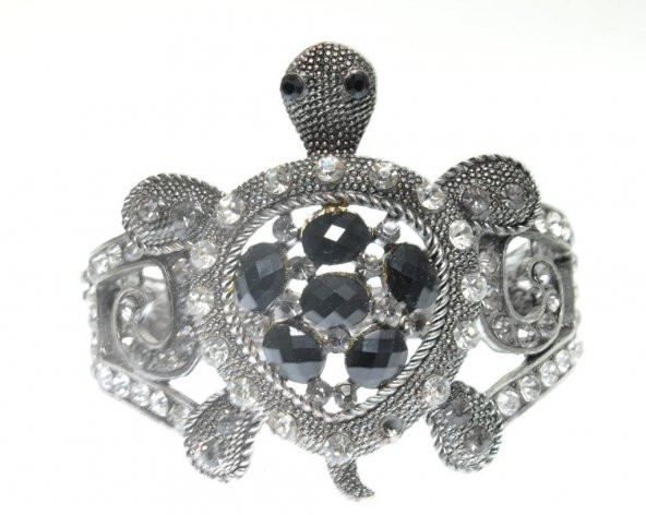Hdmarketim Otantik Swarovski Taşlı Kaplumbağa Kelepçe Metal Bileklik 5502 ürün görseli 1