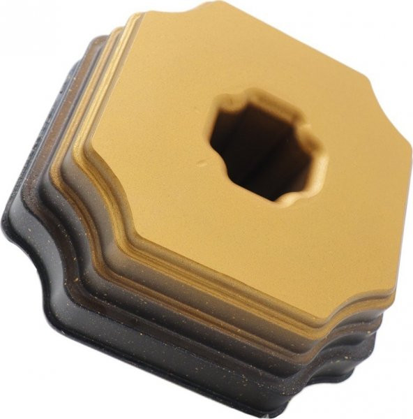 Oms 3243 Döküm Granit Maya Piramidi Kek Kalıbı Gold 22 cm ürün görseli 1