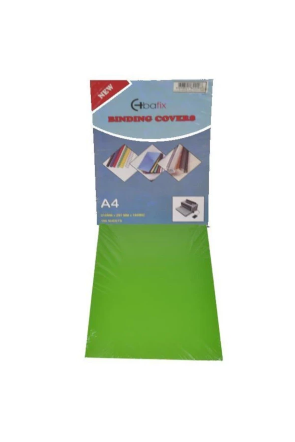 Bafix A-4 Pvc Cilt Kapağı 160 Micron Yeşil 100 Lü (1 Paket 100 Adet) ürün görseli 1