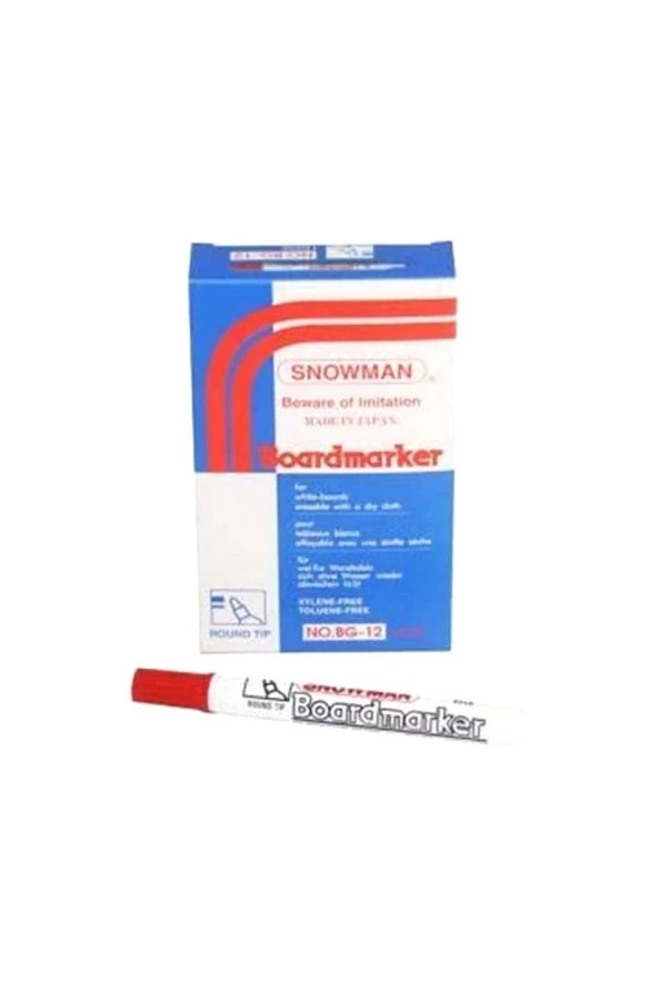 Snowman Tahta Kalemi Yuvarlak Uçlu Kırmızı BG-12 (1 Paket 12 Adet) ürün görseli 1