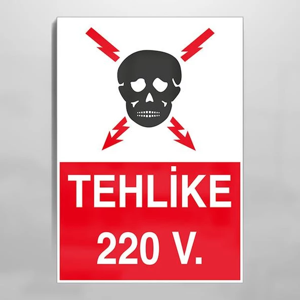 Teklike 220 V Uyarı Levhası ürün görseli 1