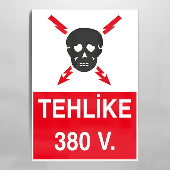 Tehlike 380 V Uyarı Levhası ürün görseli 1