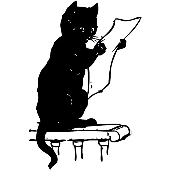 Folyo Sticker Gazete Okuyan Kedi ürün görseli 1