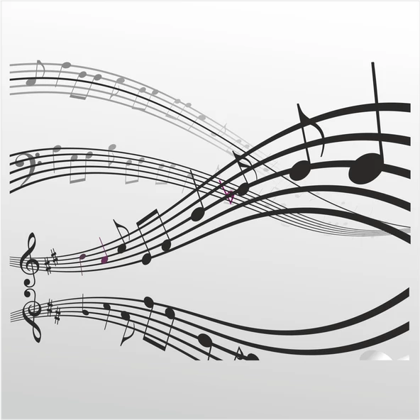 Folyo Sticker Müzik Notaları ürün görseli 1