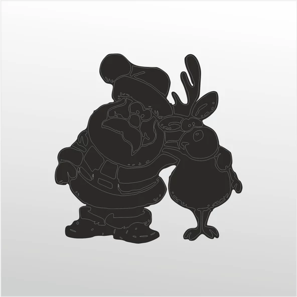 Folyo Sticker Noel Baba Ve Yol Arkadaşı ürün görseli 1
