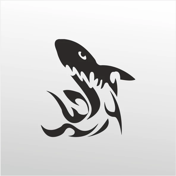 Folyo Sticker Köpek Balığı Desen ürün görseli 1