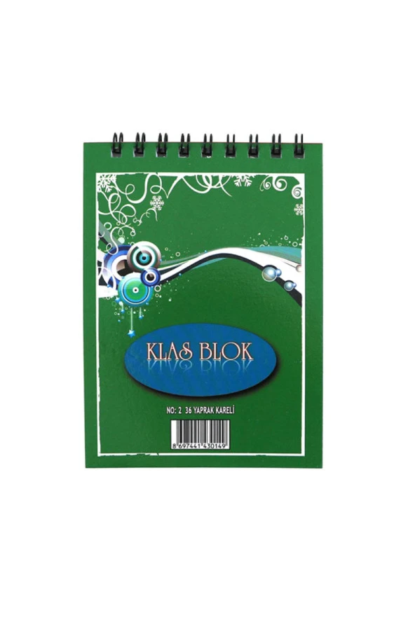 Klas Bloknot Spiralli Kareli No:2 36 Yaprak (24 Lü Paket) ürün görseli 1