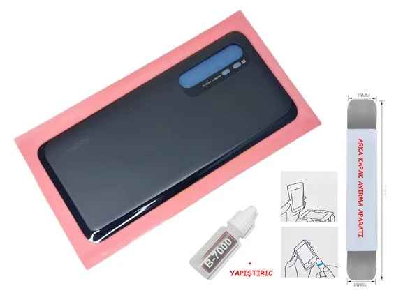 Xiaomi Mi NOTE 10 Lite Arka Kapak CAM SİYAH + B-7000 - SÖKME APARATI ürün görseli 1