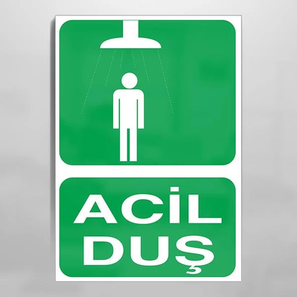 Acil Duş Uyarı Levhası ürün görseli 1