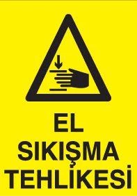 El Sıkışma Tehlikesi Uyarı Levhası ürün görseli 1