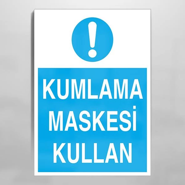 Kumlama Maskesi Kullan Uyarı Levhası ürün görseli 1