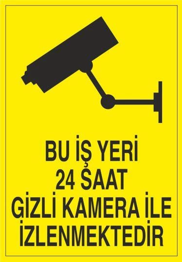 Bu İş Yeri 24 Saat Kamera İle İzlenmektedir Uyarı Levhası ürün görseli 1