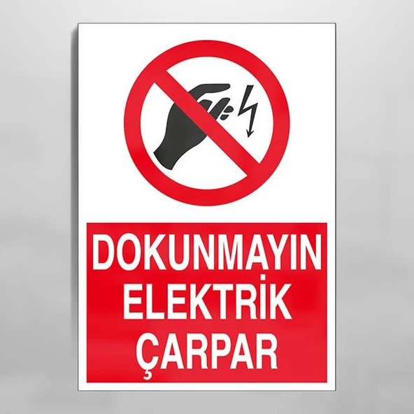 Dokunmayın Elektrik  Çarpar Uyarı Levhası ürün görseli 1