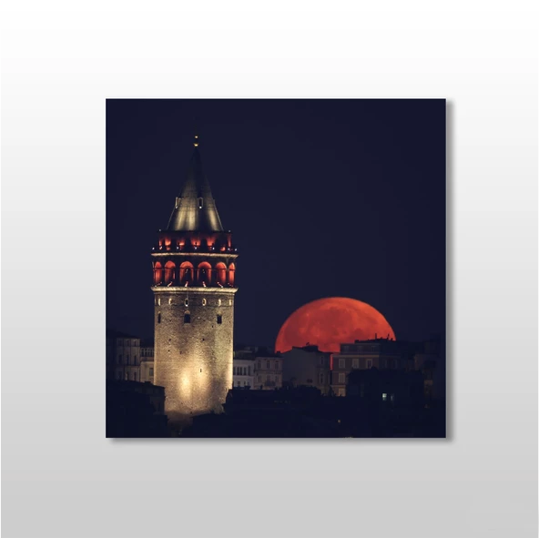 Galata Kulesi Kızıl  Kanvas Tablo ürün görseli 1