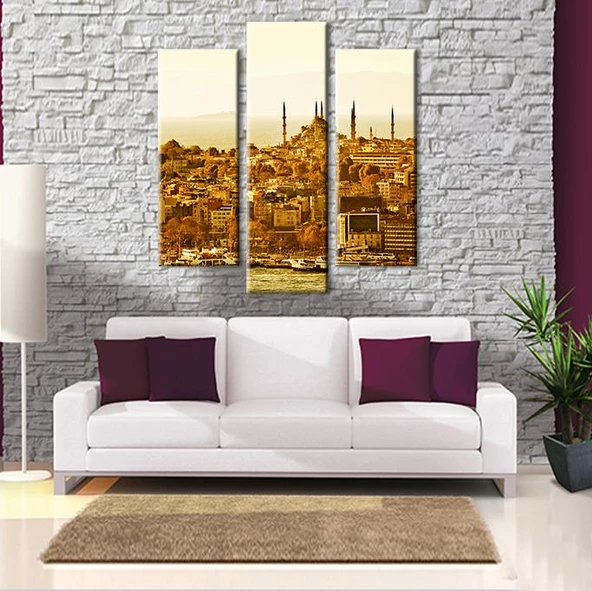 Sepya İstanbul Manzarası  Kanvas Tablo - Resim 2