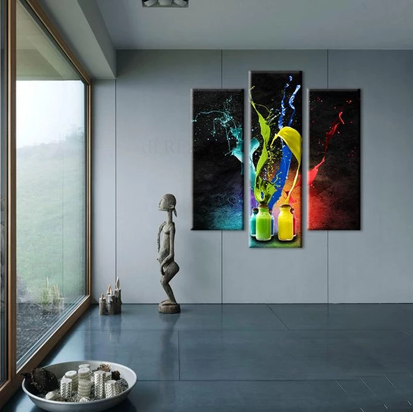 Naturel Boya Şişeleri  Kanvas Tablo - Resim 2
