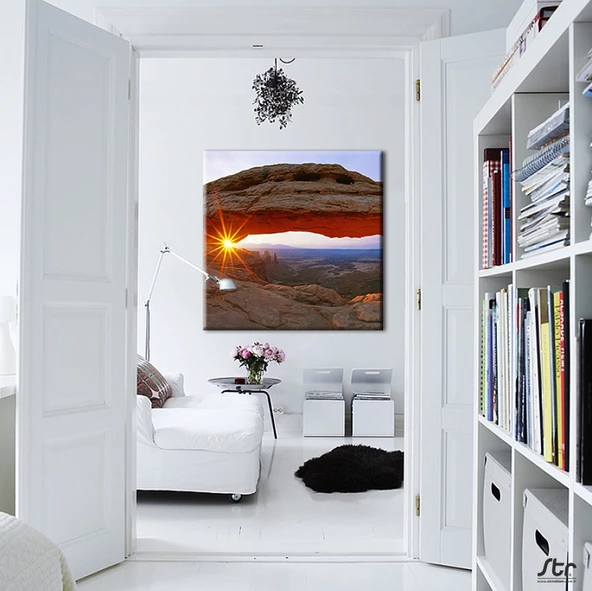 Mantarkaya Ve Batan Güneş Kanvas Tablo - Resim 2