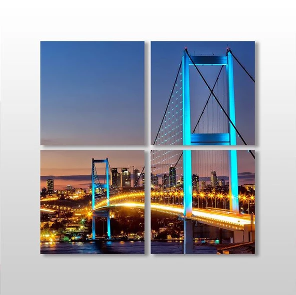 Mavi Yansıma İstanbul Köprü Kanvas Tablo ürün görseli 1