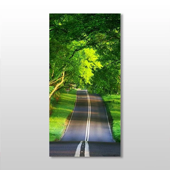 Ağaçlı Yeşil Yol Kanvas Tablo ürün görseli 1