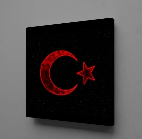 SİYAH KIRMIZI BAYRAK KANVAS TABLO ürün görseli 1