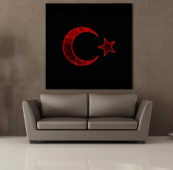 SİYAH KIRMIZI BAYRAK KANVAS TABLO - Resim 2